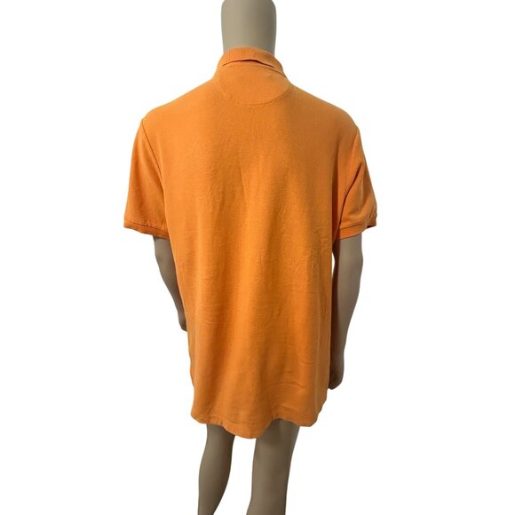 Chaps Men’s Polo Shirt Vintage Orange Short Sleeve Henley Logo Casual Golf Sprin - Picture 2 of 16